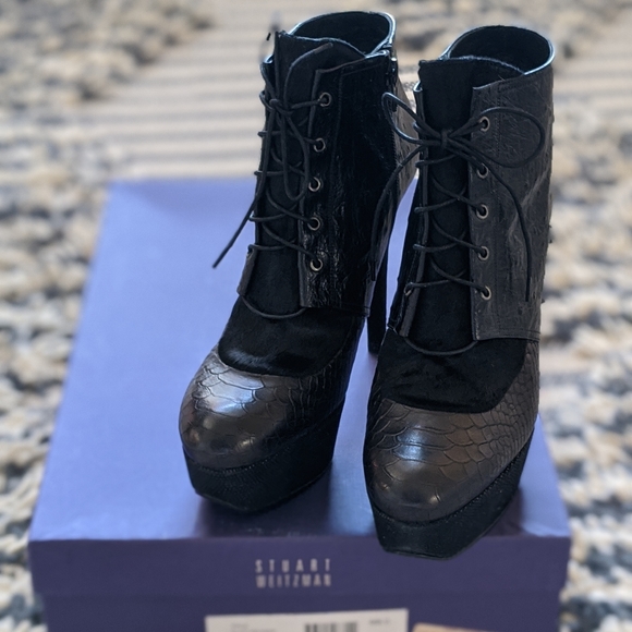 Stuart Weitzman Shoes - Stuart Weitzman Black Leather Boots Size 8
